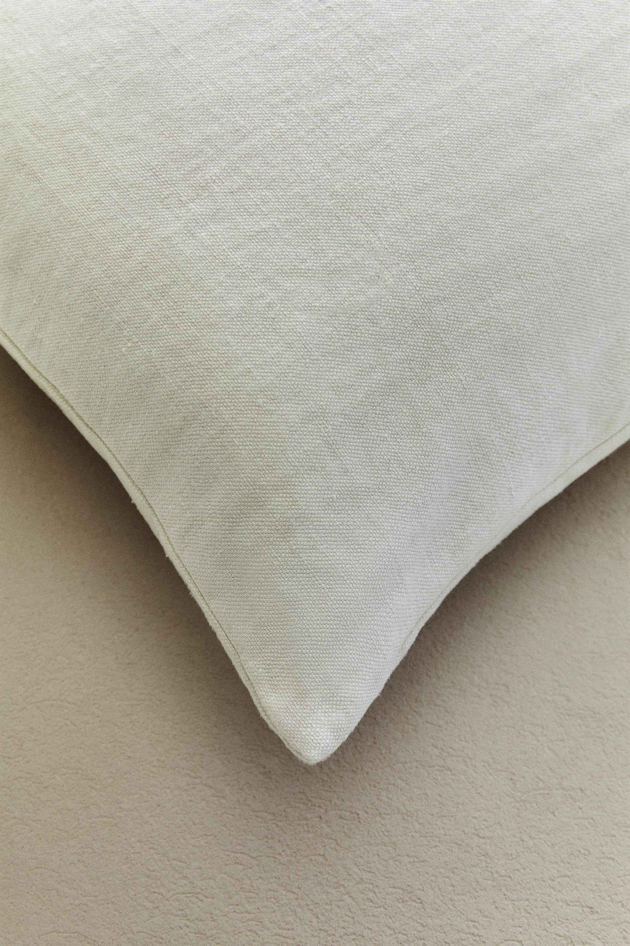 WASHED LINEN THROW PILLOW COVER — Oyster-white