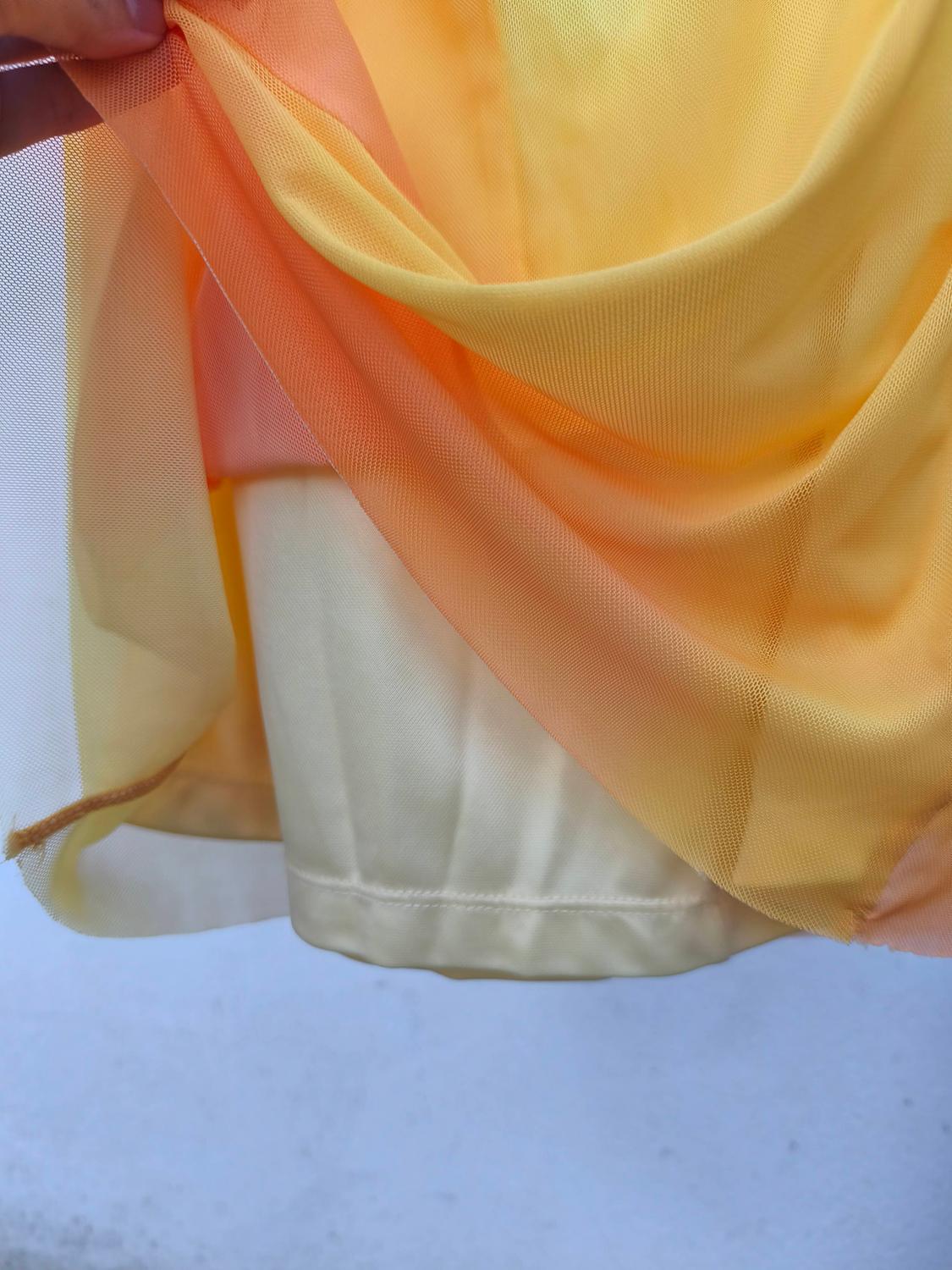 PRINTED TULLE STRAPLESS DRESS - Image 8