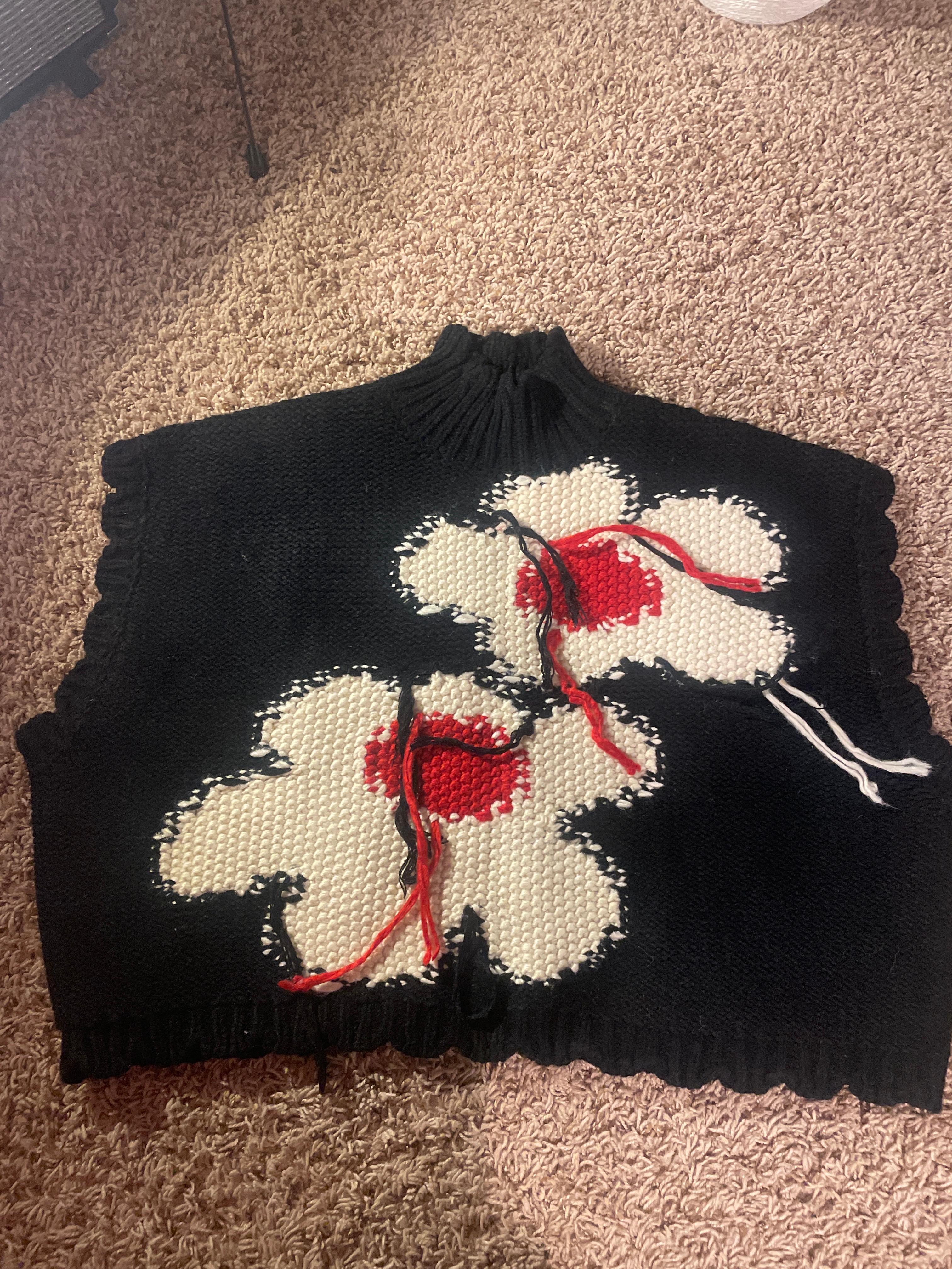 FLORAL KNIT VEST SECOND HAND | Zara Preowned