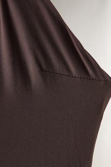 BEACH SWIMSUIT WITH HALTER NECK - Dark brown by Zara - Image 3