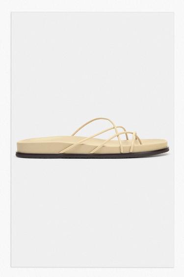 SANDALES À BRIDES CROISÉES - Blanc écru de Zara