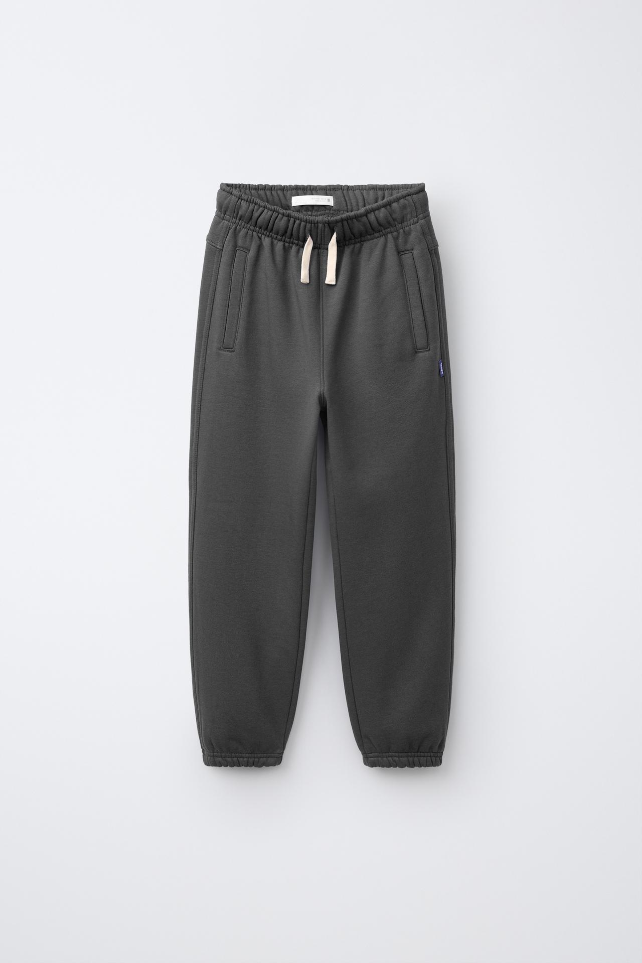SOLID LABEL JOGGER PANTS — Dark anthracite