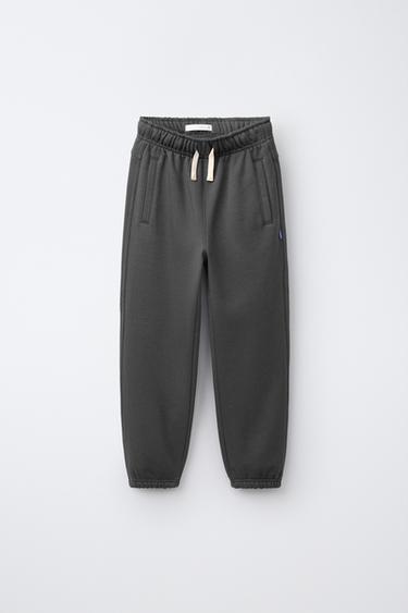 SOLID LABEL JOGGER PANTS — Dark anthracite 1
