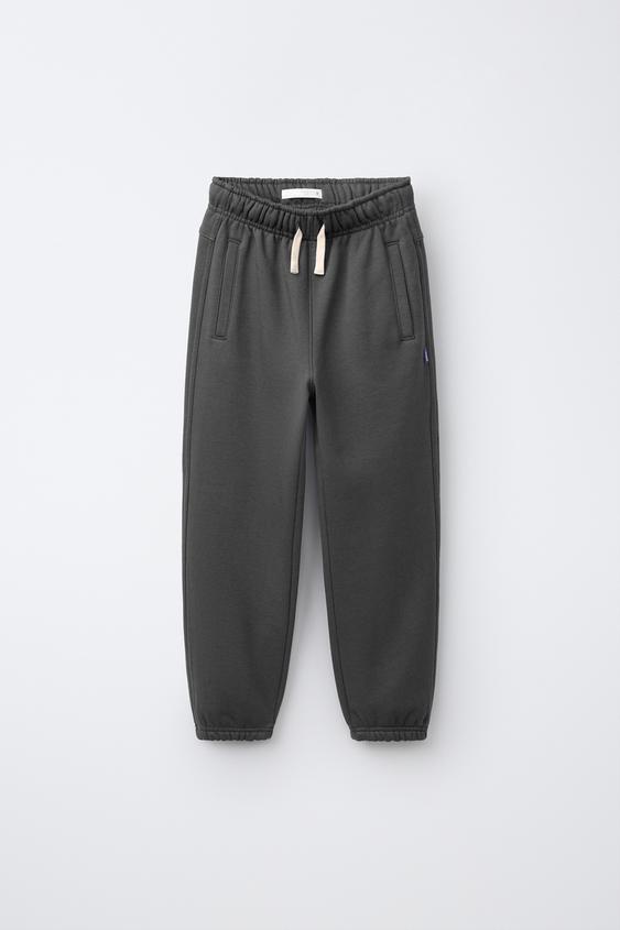 Zara SOLID LABEL JOGGER PANTS - Dark anthracite - Image 0