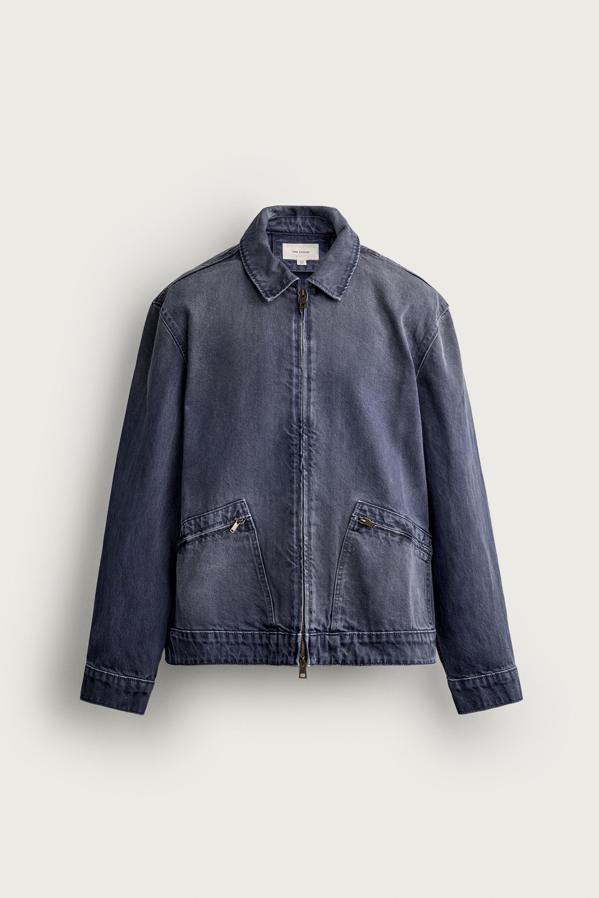 Мужские куртки Zara REGULAR FIT DENIM ZIP-UP JACKET — фото 6