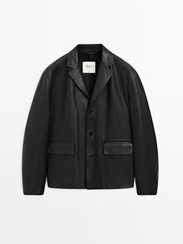Zara Nappa leather blazer - LIMITED - Black