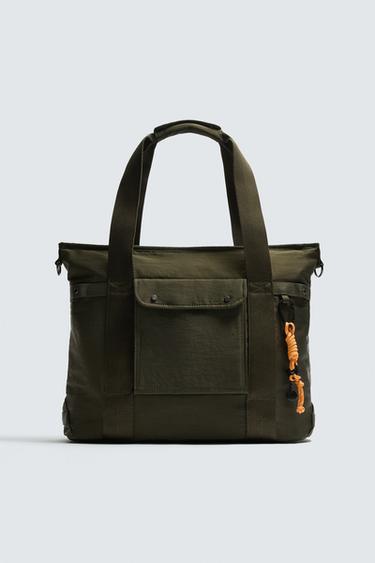 NYLON TOTE BAG - Khaki Green by Zara