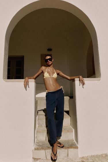 TROUSERS WITH ELASTIC WAIST - Navy blue by Zara