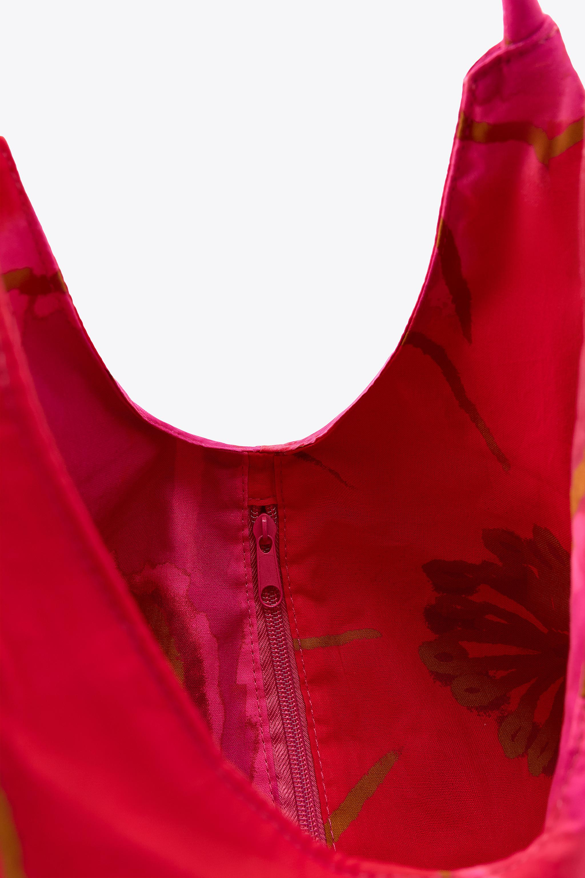 フラワープリント柄マキシバッグ - レッド | ZARA Japan / 日本
