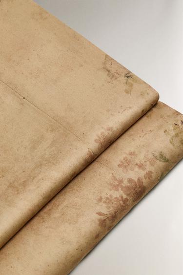 FLORAL PRINT SATEEN FLAT SHEET - Ochre by Zara - Image 3
