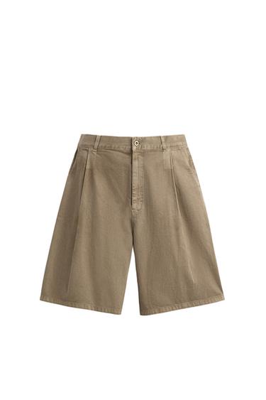 BERMUDA RELAXED FIT  PLIEGUES - Beige de Zara