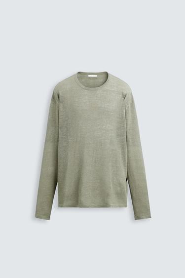 Zara 100% LINEN SWEATER - Beige