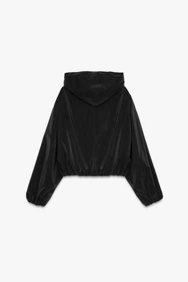 RUBBERISED HOODED JACKET - Black by Zara