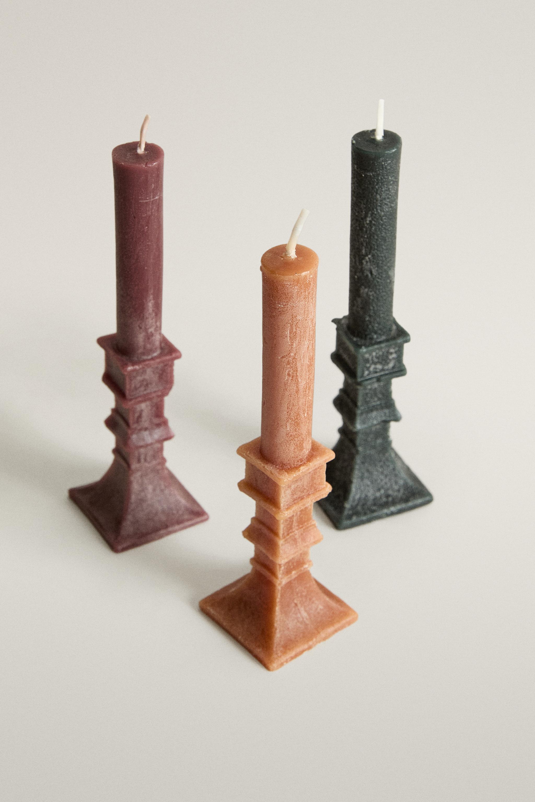 SCENTED CANDLESTICK CANDLES (PACK OF 3)