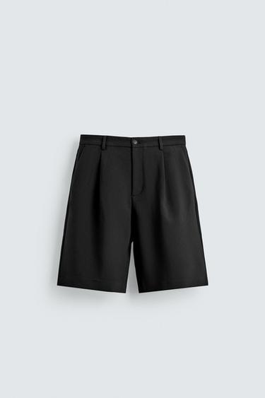 FLUIDE BERMUDASHORTS MED LÆG - Sort fra Zara