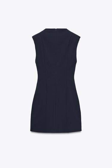 ROBE COURTE ÉPAULETTES - Bleu marine de Zara - Image 6