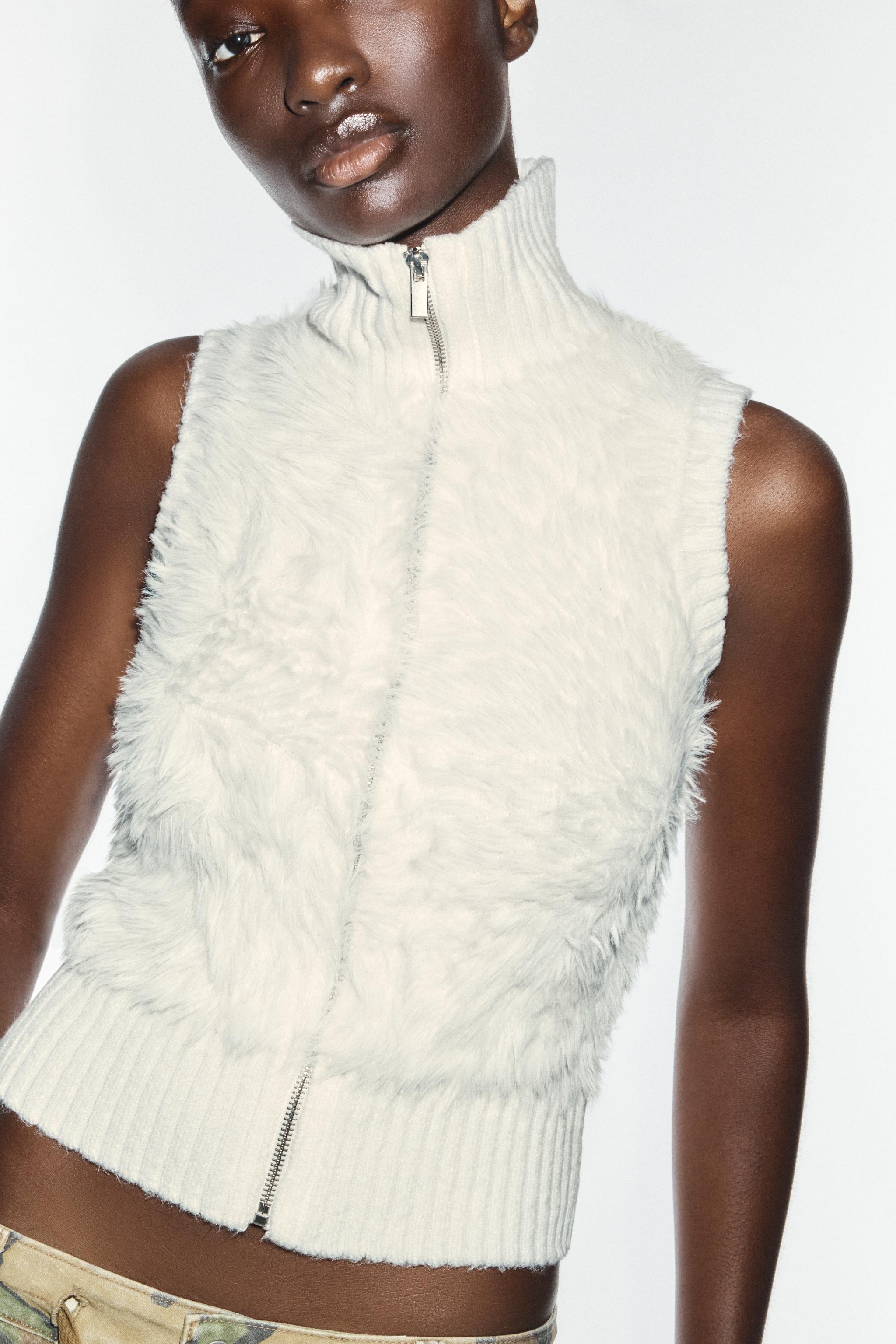 FAUX FUR COMBINED VEST