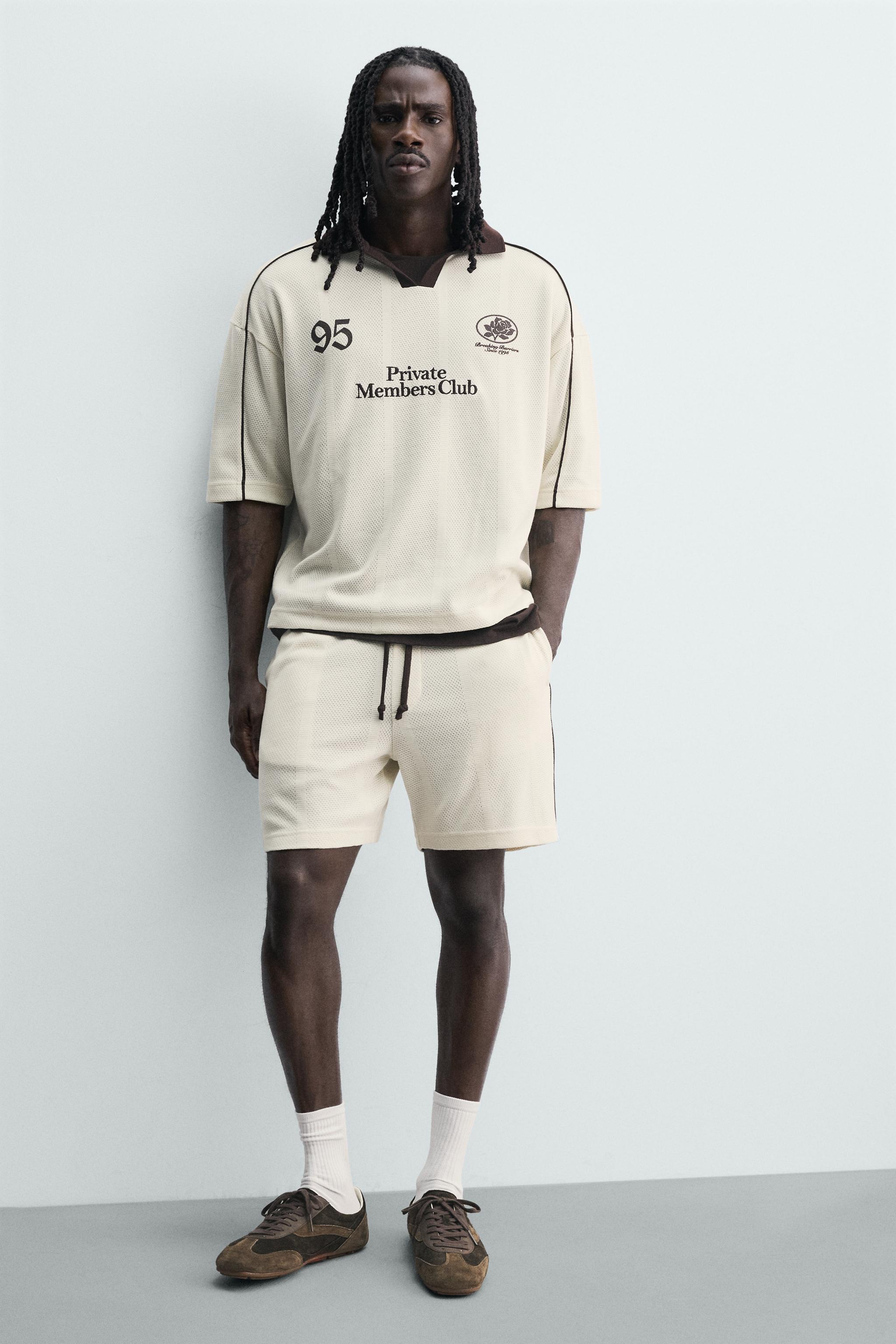 RETRO CONTRAST SOCCER SHORTS - Oyster-white | ZARA United States