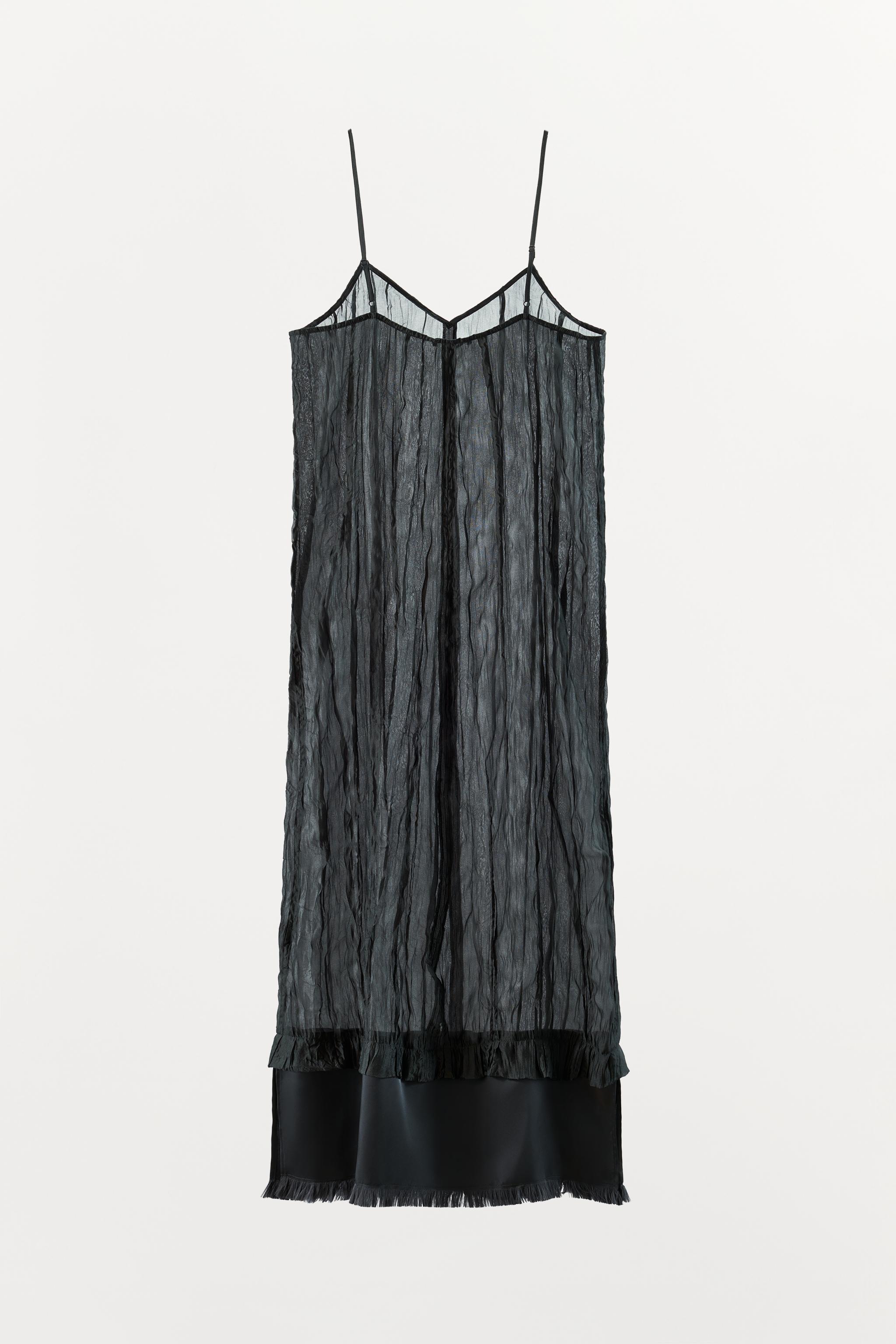 CRINKLED EFFECT STRAPPY DRESS