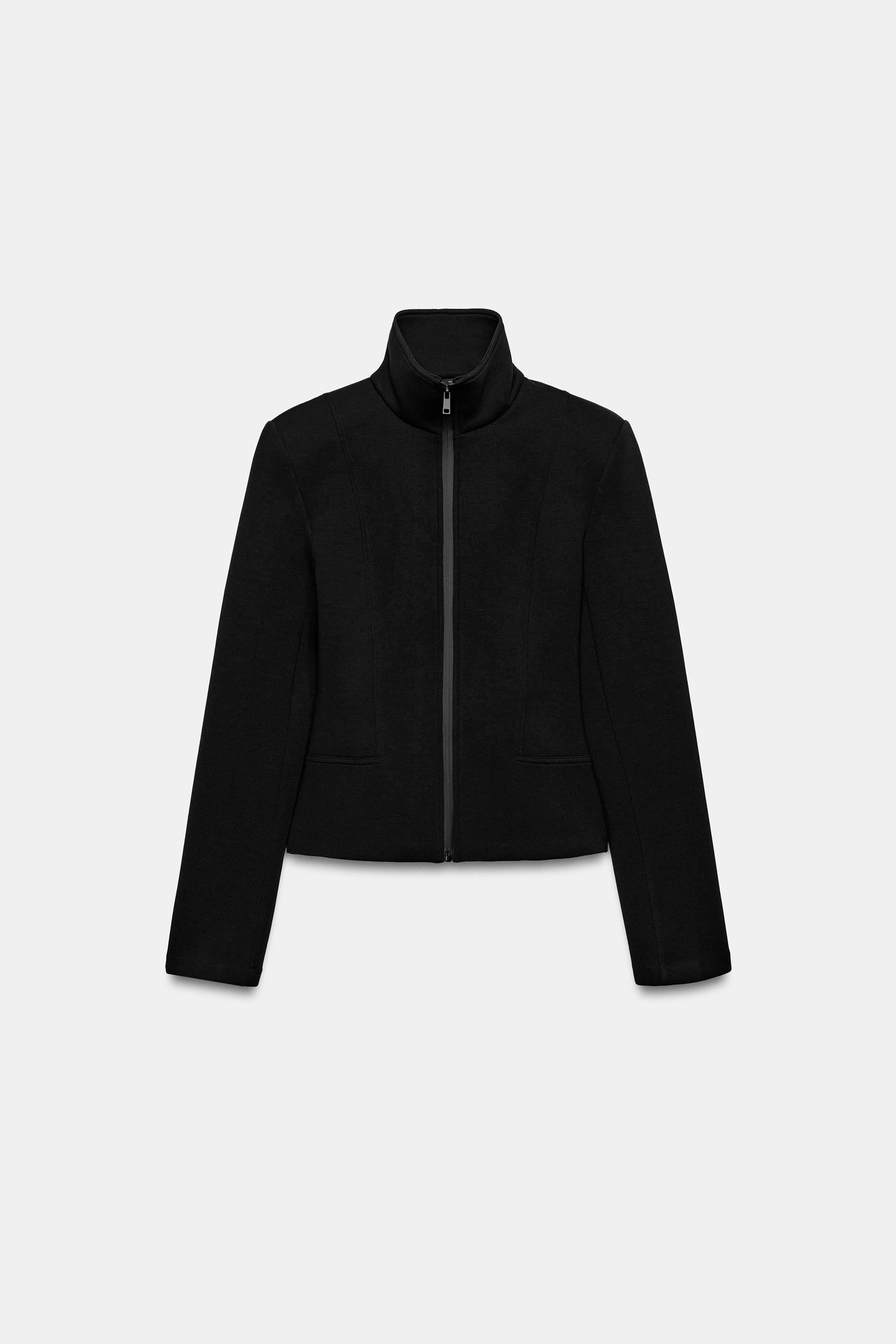 Shoulder Pad Zip-Up Jacket