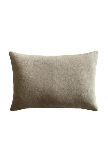 FUNDA COJÍN LINO LAVADO - Beige claro de Zara