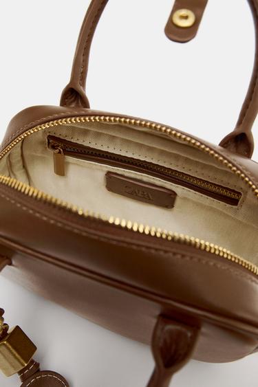 MINI TOPSTITCHED BAG - Dark tan by Zara - Image 4