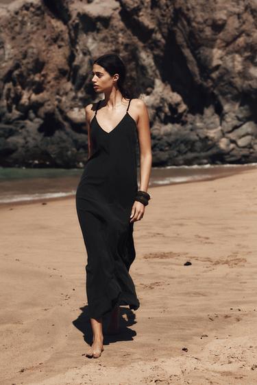 LONG STRAPPY DRESS - Black by Zara