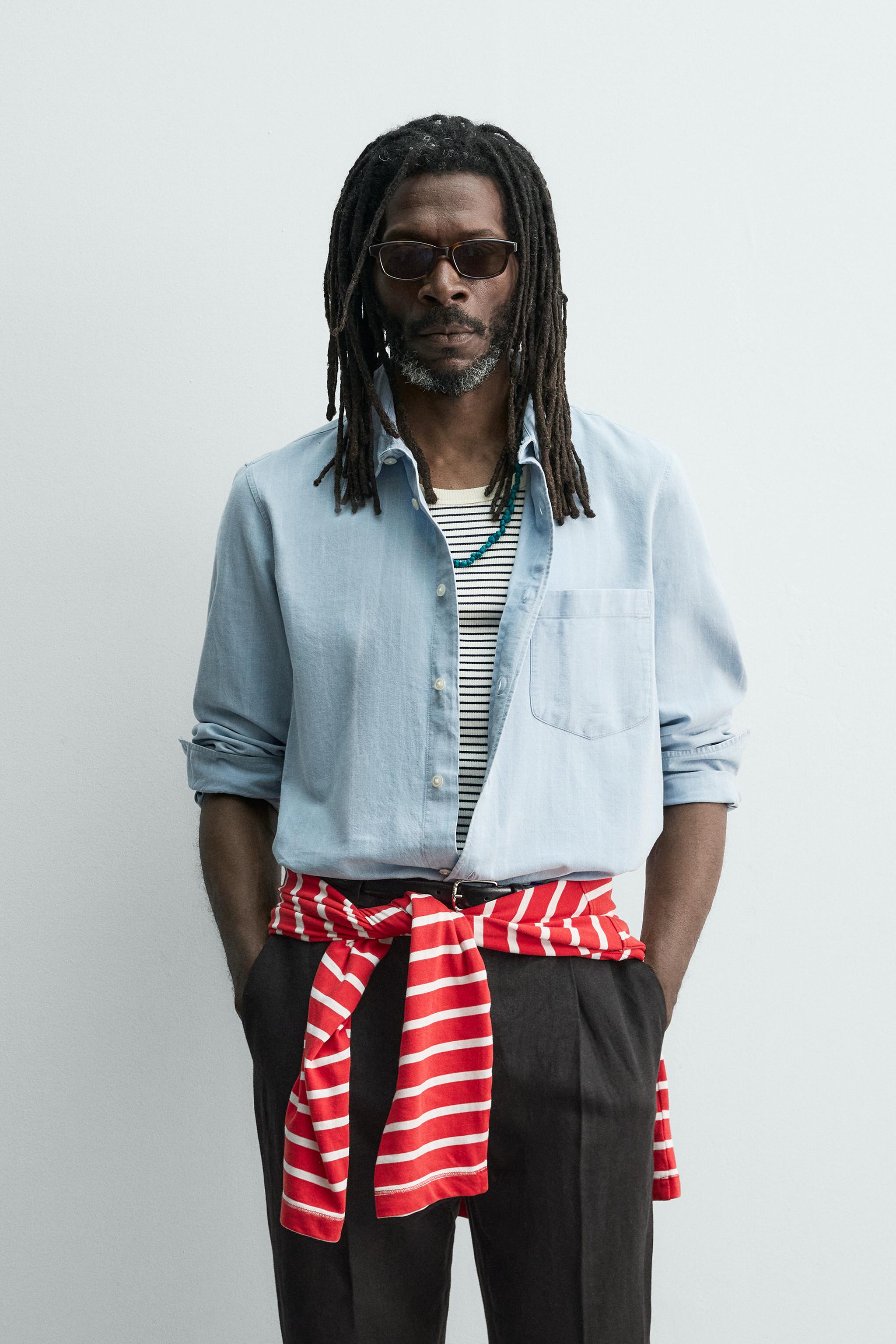 JACQUARD DENIM SHIRT AARON LEVINE X ZARA