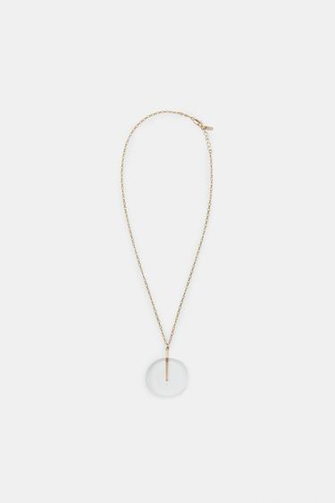 Zara TRANSPARENT ROUND PIECE NECKLACE - 990