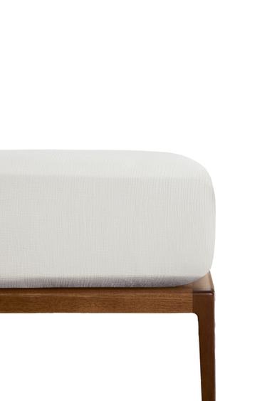 MUSLIN FITTED SHEET - White by Zara