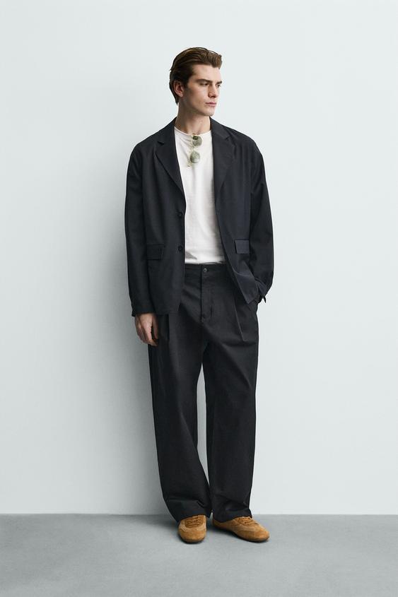 RELAXED FIT WOOL BLEND BLAZER