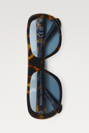 Zara Wide tortoiseshell-effect sunglasses - Blue