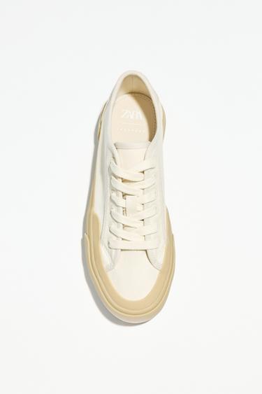 Zara FABRIC SNEAKERS - Off White