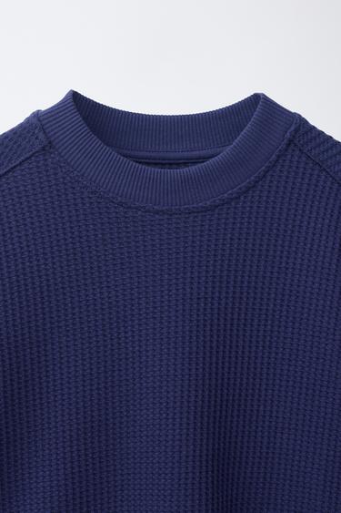 HAUT EN MOLLETON WAFFLE - Bleu roi de Zara - Image 2