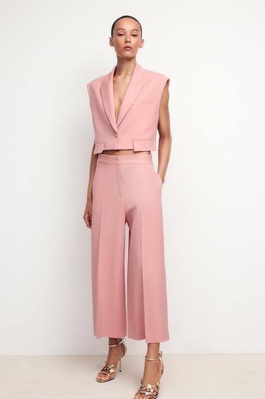 SHORT WAISTCOAT WITH FLAPS - Dusty pink by Zara