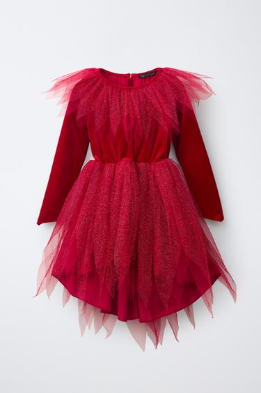 DISFARCE VESTIDO DIABINHA TULE BRILHO - Vermelho da Zara