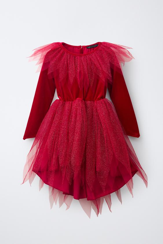 ROBE DÉGUISEMENT DIABLESSE TULLE BRILLANT - Rouge de Zara - Image 0