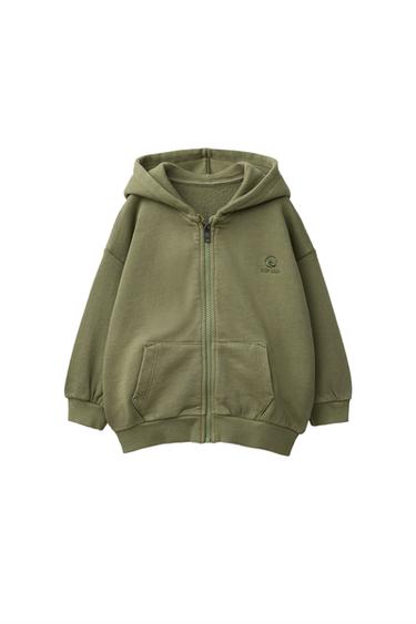 SWEATSHIRT WITH EMBROIDERED LOGO - Khaki by Zara