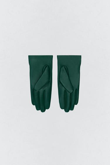 EMBROIDERED LEATHER GLOVES SOSHIOTSUKI X ZARA - Green by Zara - Image 4