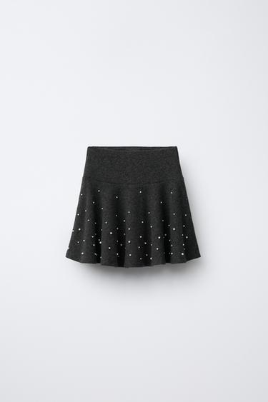 FALDA SOFT TOUCH PERLAS - Gris antracita de Zara