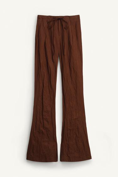 TEXTURED TROUSERS - LIMITED EDITION - Brown by Zara - Image 4