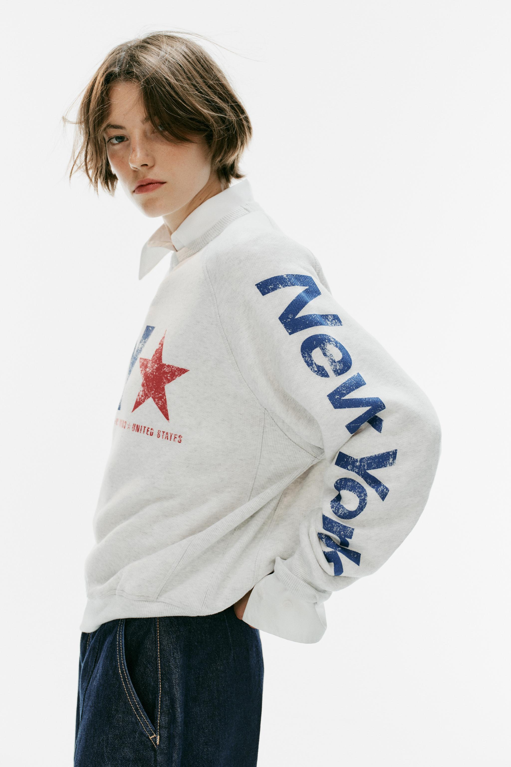 Женские худи Zara OVERSIZE TEXT SWEATSHIRT — фото 3