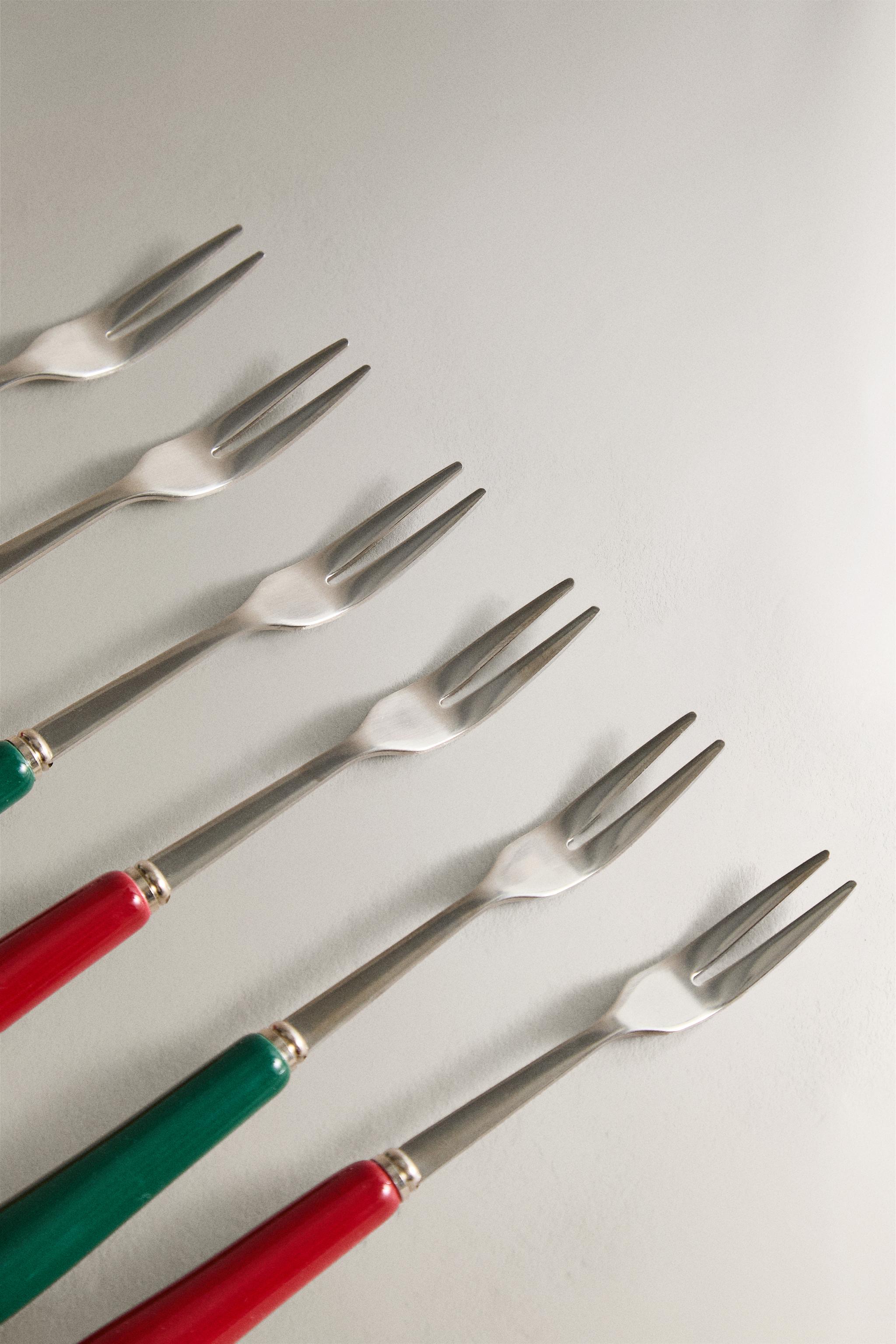 SET OF CERAMIC CHRISTMAS APPETIZER SKEWERS (SET OF 6)