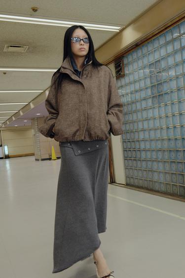 ヘリンボーンウールジャケットグリッターブラウンZaraのヘリンボーンウールジャケット - グリッターブラウン 