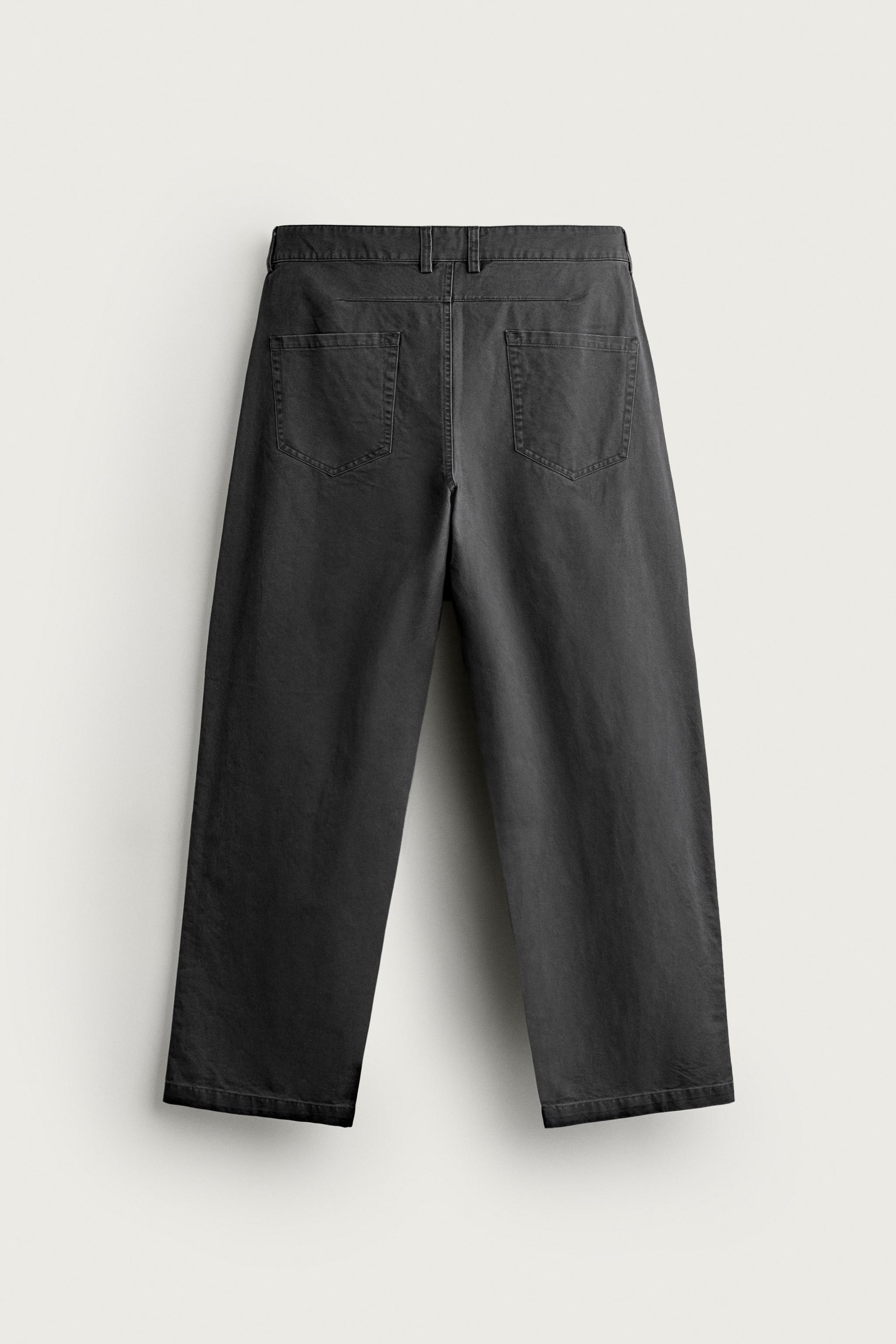 WASHED STRAIGHT-FIT CHINO PANTS