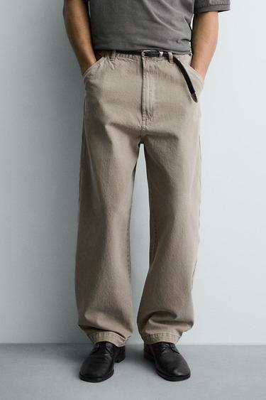 BALLOON FIT WASHED TROUSERS - Light sand by Zara - Image 1