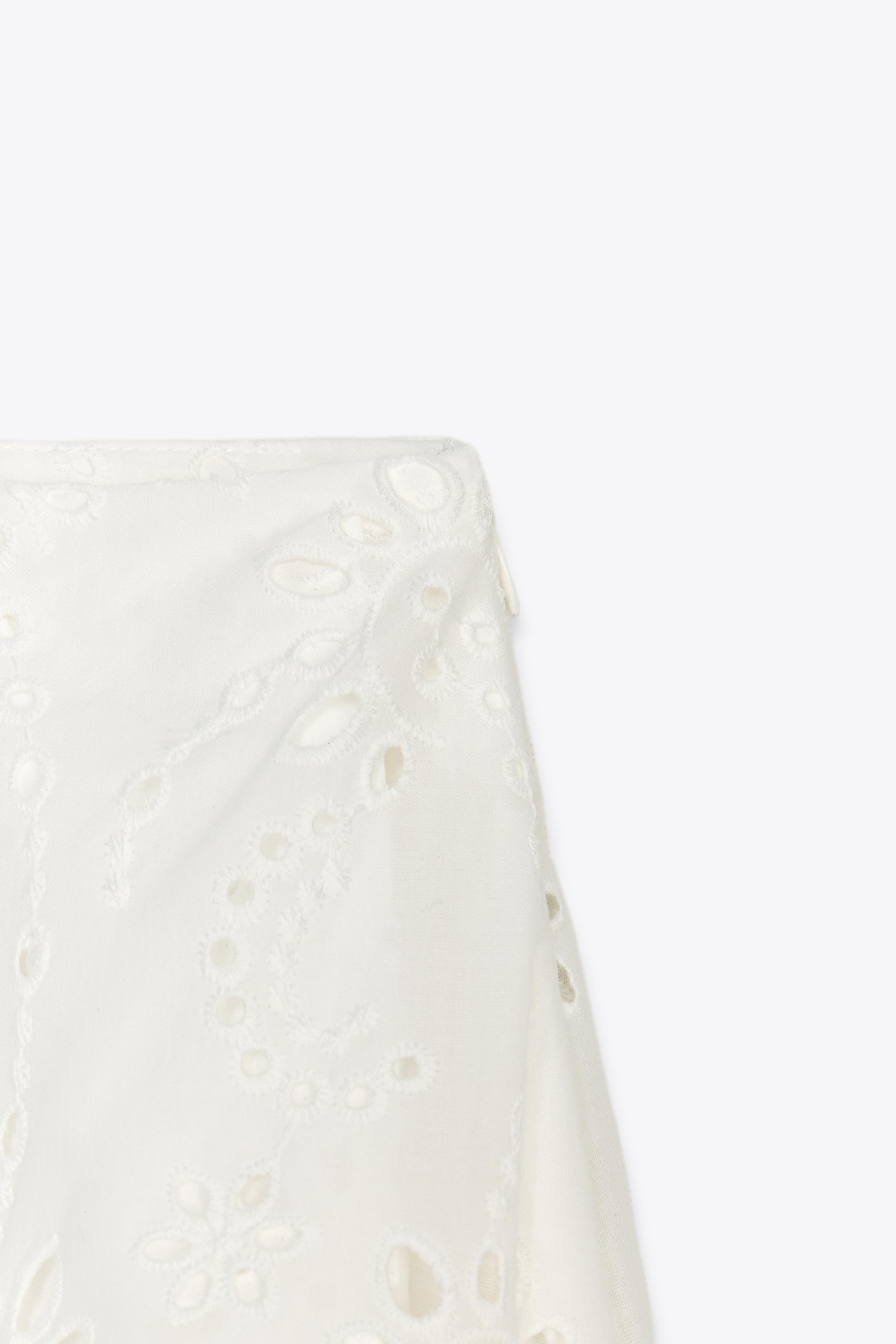 【ZARA】ZW COLLECTION カットワーク刺繍レイヤードスカート ZW COLLECTION カットワーク刺繍レイヤードスカート - ホワイト