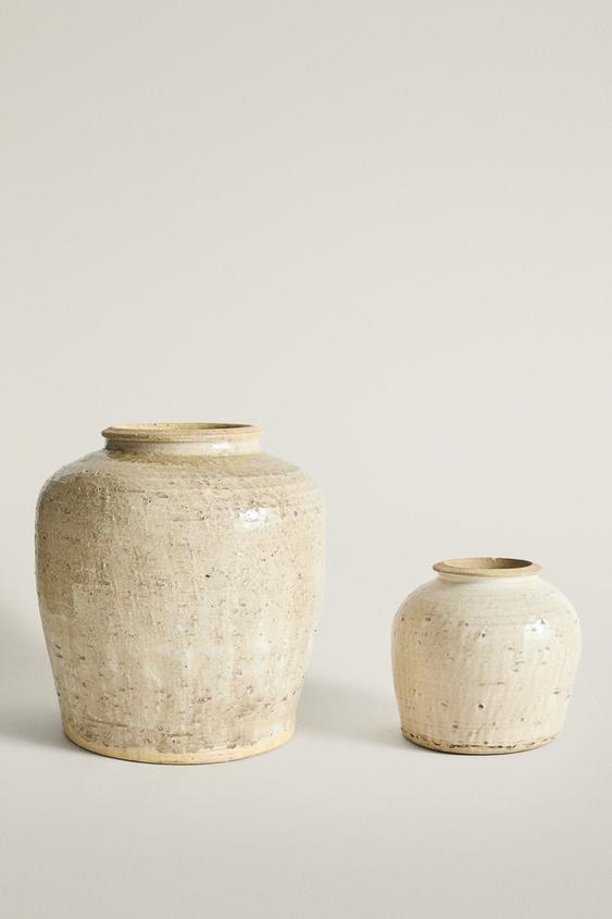CERAMIC VASE - Ecru by Zara - Image 0