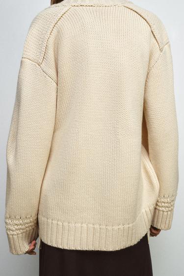 WRAP KNIT KIMONO CARDIGAN - Ecru by Zara - Image 2