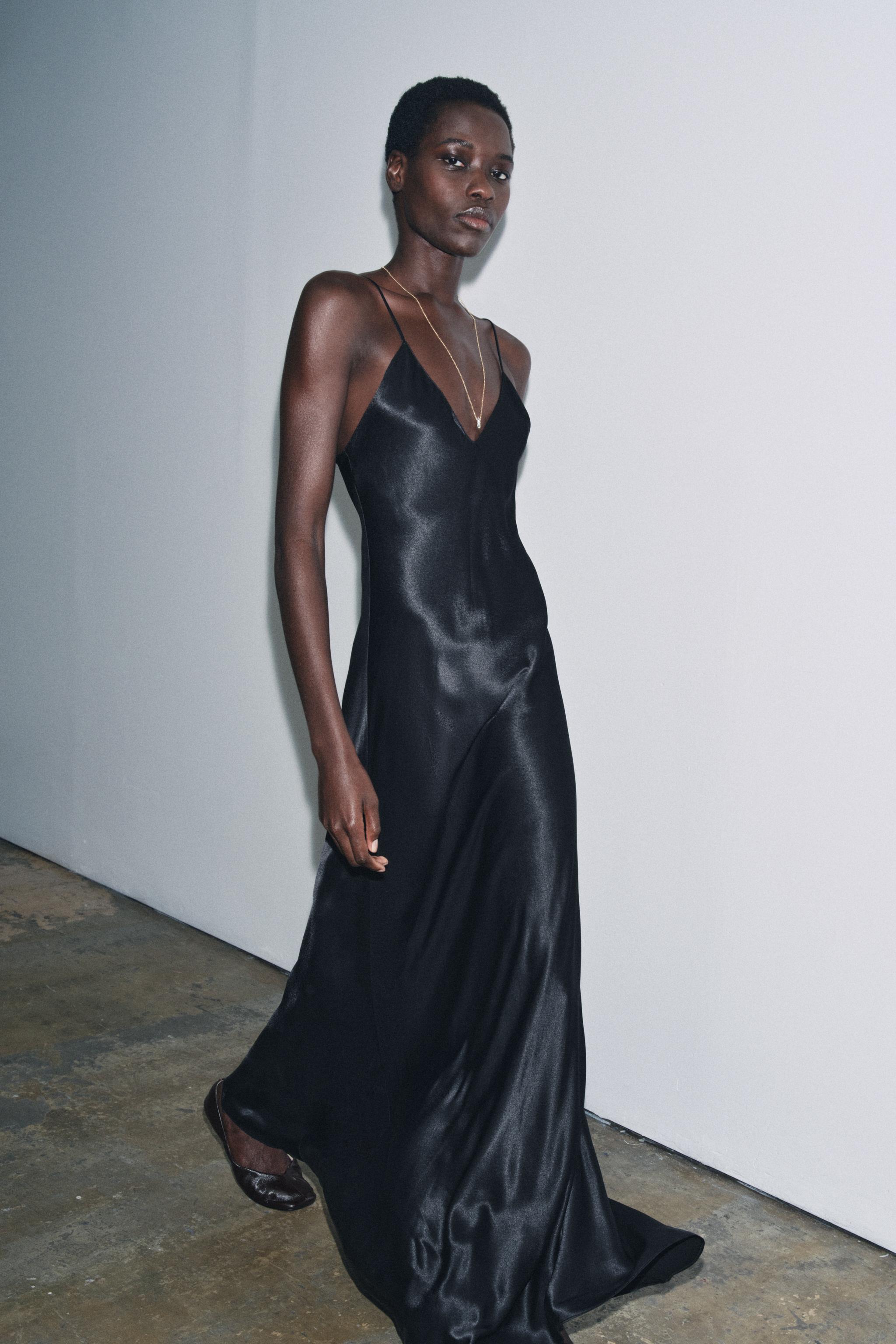 ZW COLLECTION SLIP DRESS - Black | ZARA United States